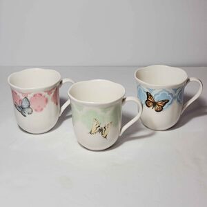 3 Lenox Butterfly Meadow Mugs